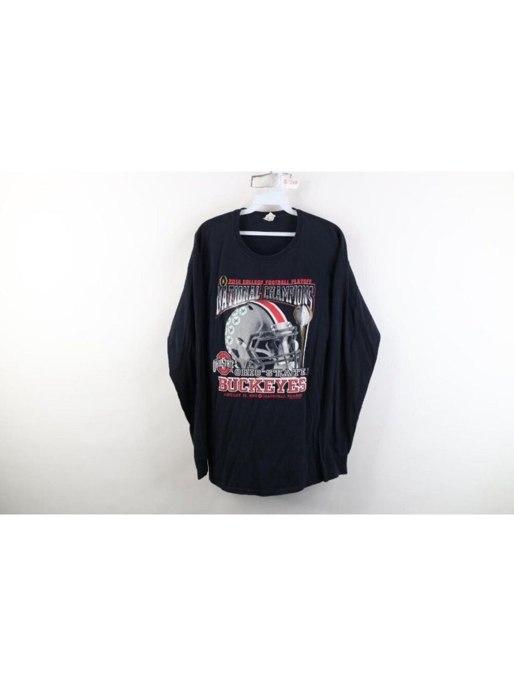 Y2K Mens Large 2014 National Champs Ohio State University Football T-Shirt Black